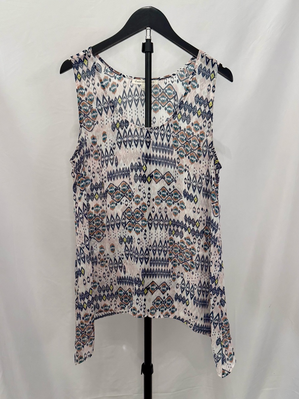 Daniel Rainn Printed Sleeveless Tank Top - Navy, Tan, Teal
